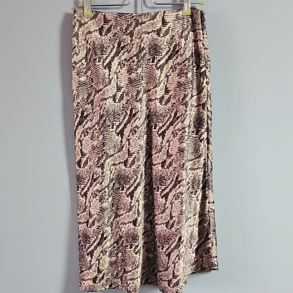 Snake Print Midi Skirt